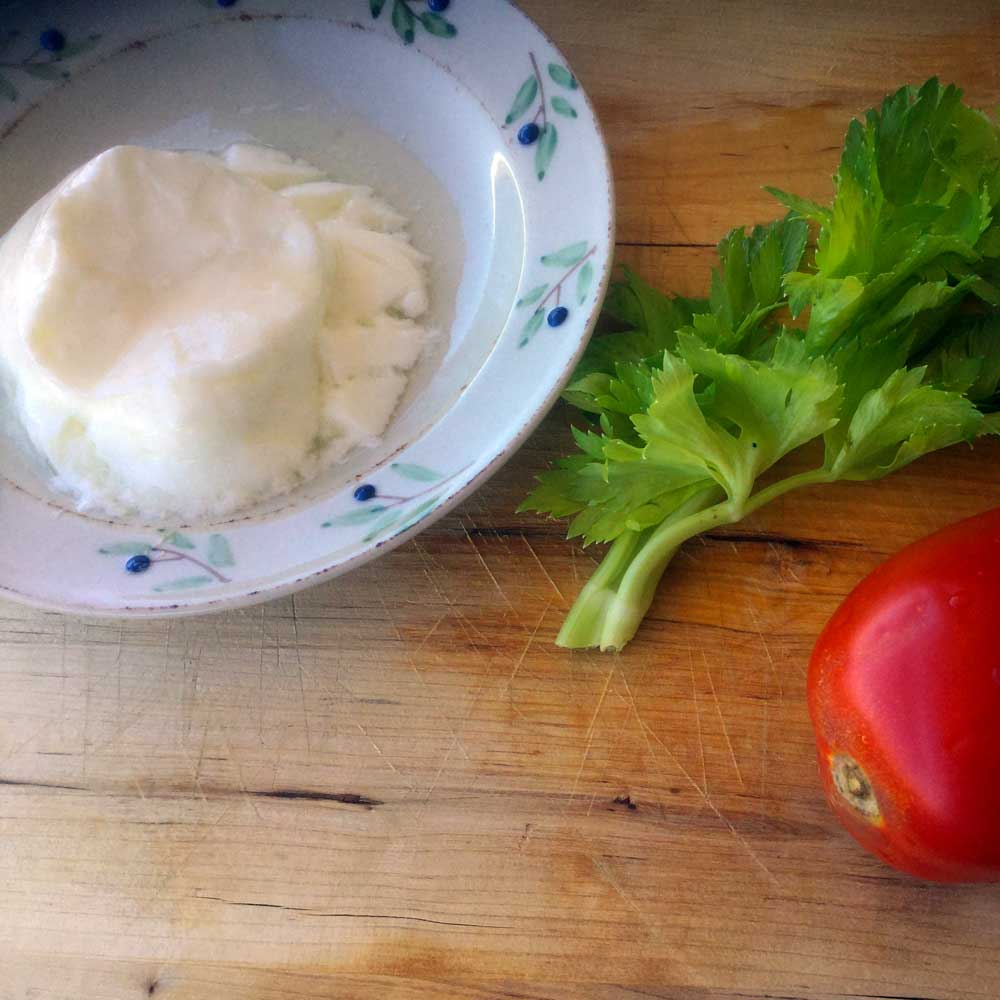 Ingredientes. Crema de tomate apio y yogur.